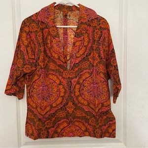 Vintage 3/4 Sleeve 60’s 70’s Psychedelic Top